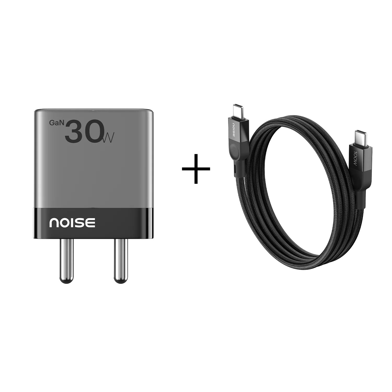 Combo - Noise Power Charger and 1 Meter Magnetic Charging Cable - Black