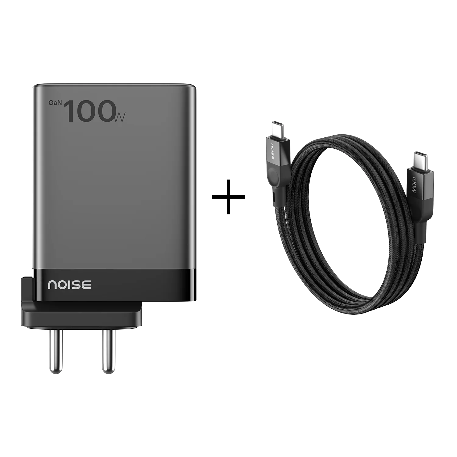 Combo - Noise Power Charger and 1 Meter Magnetic Charging Cable - Black - Image 2