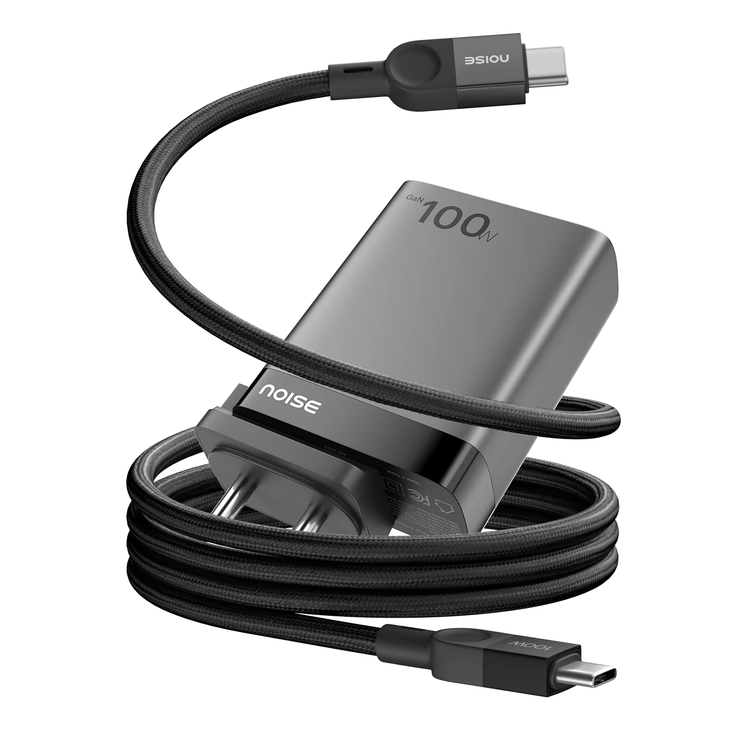 Combo - Noise Power Charger and 1 Meter Magnetic Charging Cable - Black - Image 3