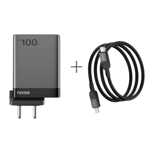 Combo - Noise Power Charger and 1 Meter Non Magnetic Charging Cable - Black - Image 3