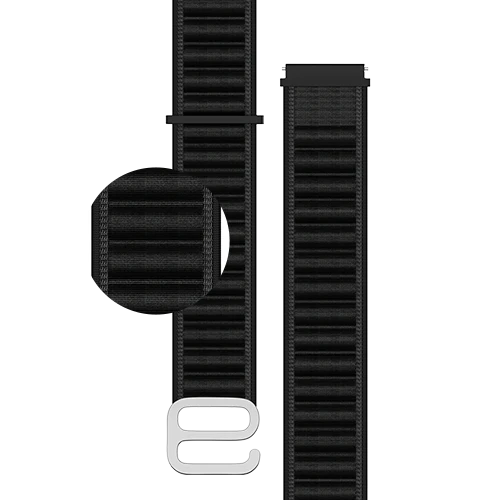 Hoop Nylon Link Watch Strap 22mm - Black - Image 5