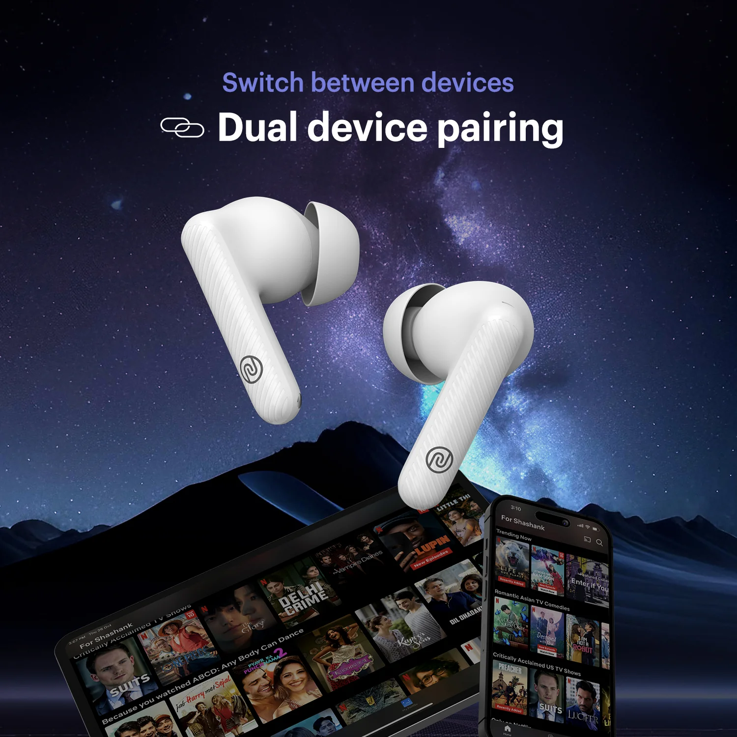 Noise Aura Buds in-Ear Truly Wireless Earbuds with 60H of Playtime, Quad Mic with ENC, Dual Device Pairing, Instacharge (10 min = 150 min), 12mm Polymer Composite Driver, BT v5.3 - Image 13