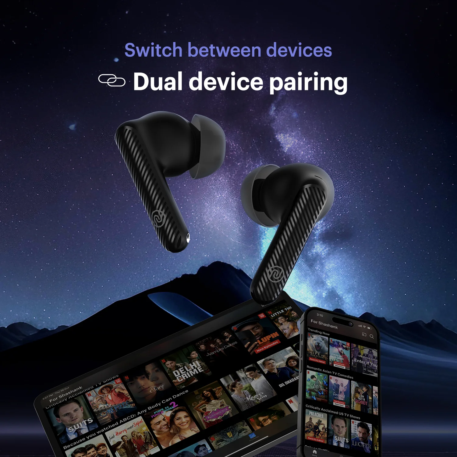 Noise Aura Buds in-Ear Truly Wireless Earbuds with 60H of Playtime, Quad Mic with ENC, Dual Device Pairing, Instacharge (10 min = 150 min), 12mm Polymer Composite Driver, BT v5.3 - Image 7