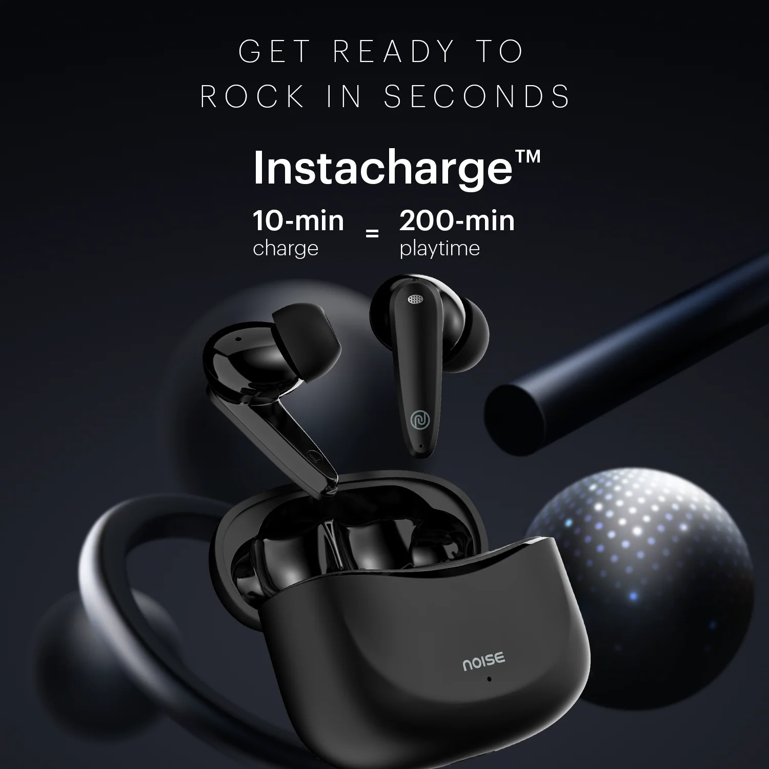 Noise Buds VS106 Truly Wireless In-Ear Earbuds with 50H Playtime, Quad Mic with ENC, Instacharge (10 min = 200 min),Ultra-Low Latency(up to 40ms), 10mm Driver, and BT v5.3 - Image 7