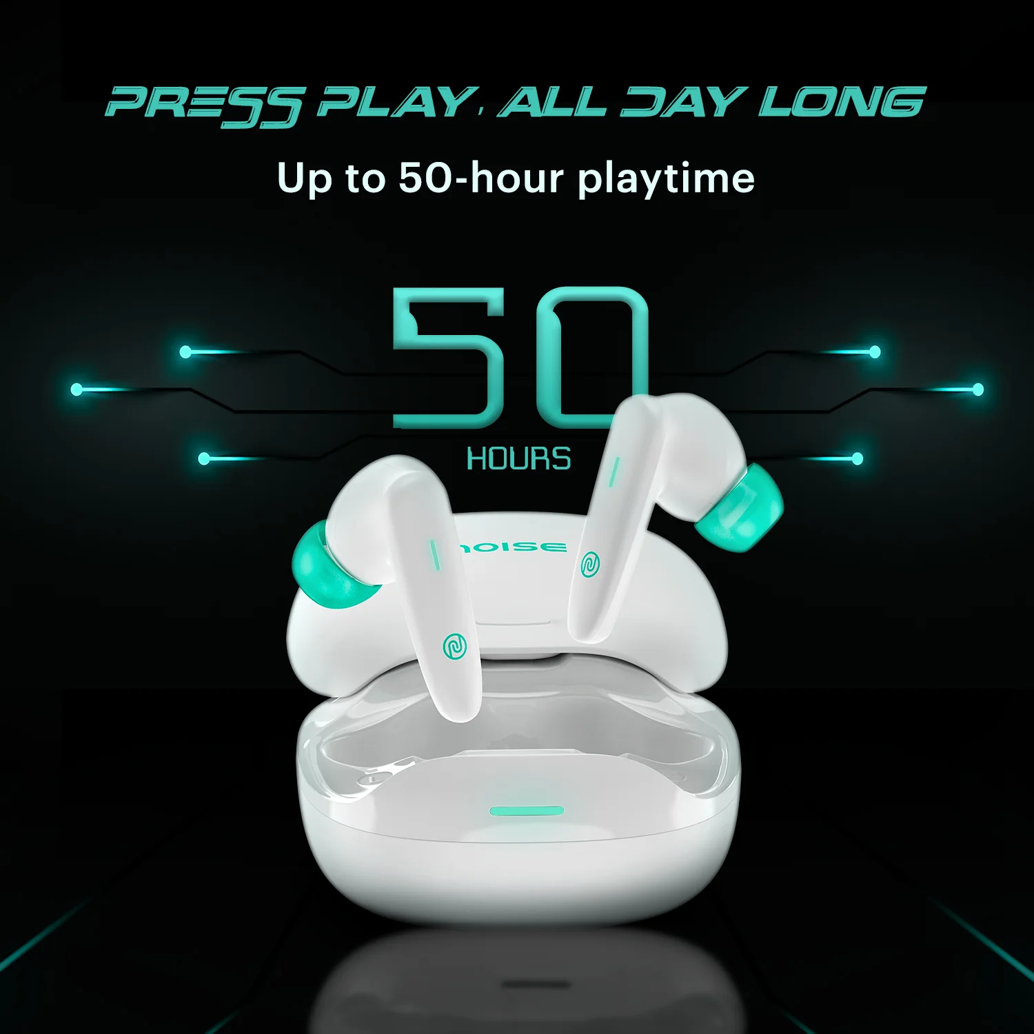Noise Buds VS402 in-Ear Truly Wireless Earbuds with 50H of Playtime, Low Latency, Quad Mic with ENC, Instacharge (10 min = 120 min), 10mm Driver, BT v5.3, Breathing LED Lights - Image 12