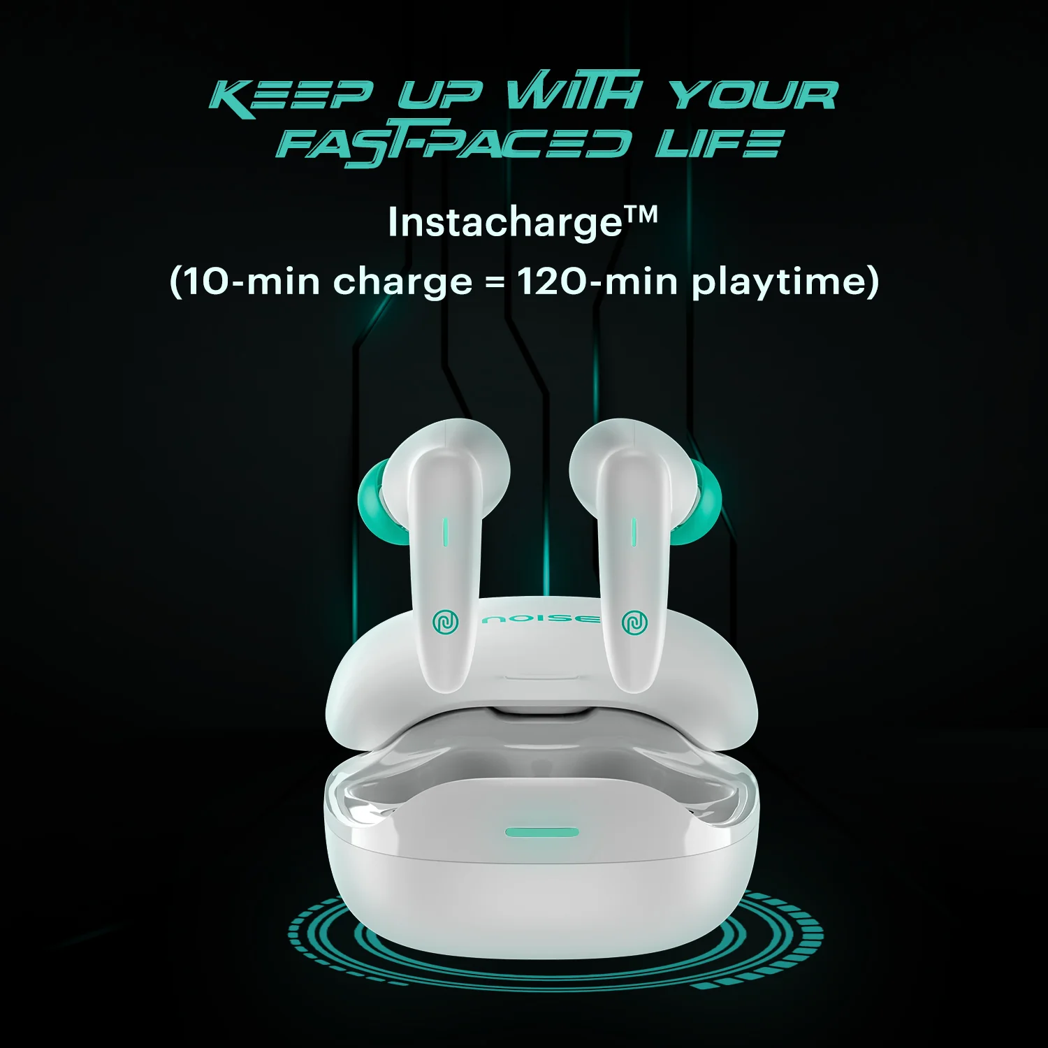 Noise Buds VS402 in-Ear Truly Wireless Earbuds with 50H of Playtime, Low Latency, Quad Mic with ENC, Instacharge (10 min = 120 min), 10mm Driver, BT v5.3, Breathing LED Lights - Image 16
