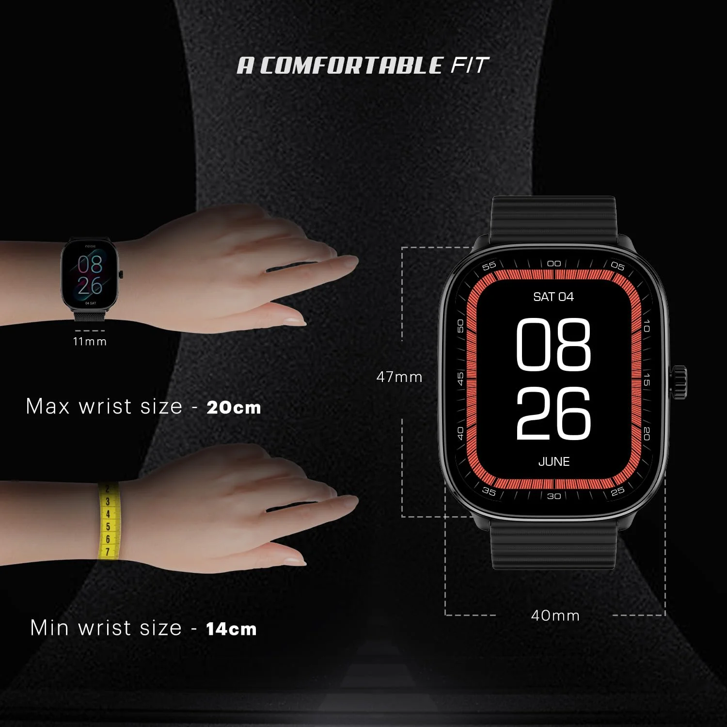 Noise New Macro Smart Watch with 2.0” HD Display,Metallic Finish BT Calling, Functional Crown, 7 Days Battery Life, Sleep Tracking, 200+ Watch Faces - Image 19