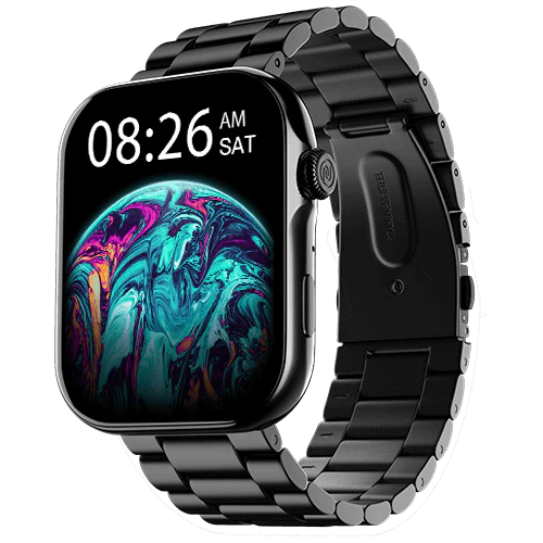 Noise ColorFit Ultra 3 Bluetooth Calling Smart Watch with Biggest 1.96" AMOLED Display, Premium Metallic Build, Functional Crown, Gesture Control with Metallic Strap