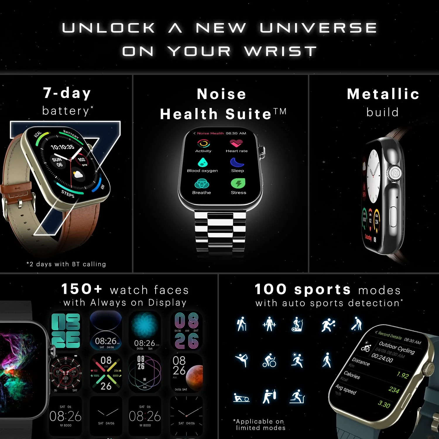 Noise ColorFit Ultra 3 Bluetooth Calling Smart Watch with Biggest 1.96" AMOLED Display, Premium Metallic Build, Functional Crown, Gesture Control with Metallic Strap - Image 23