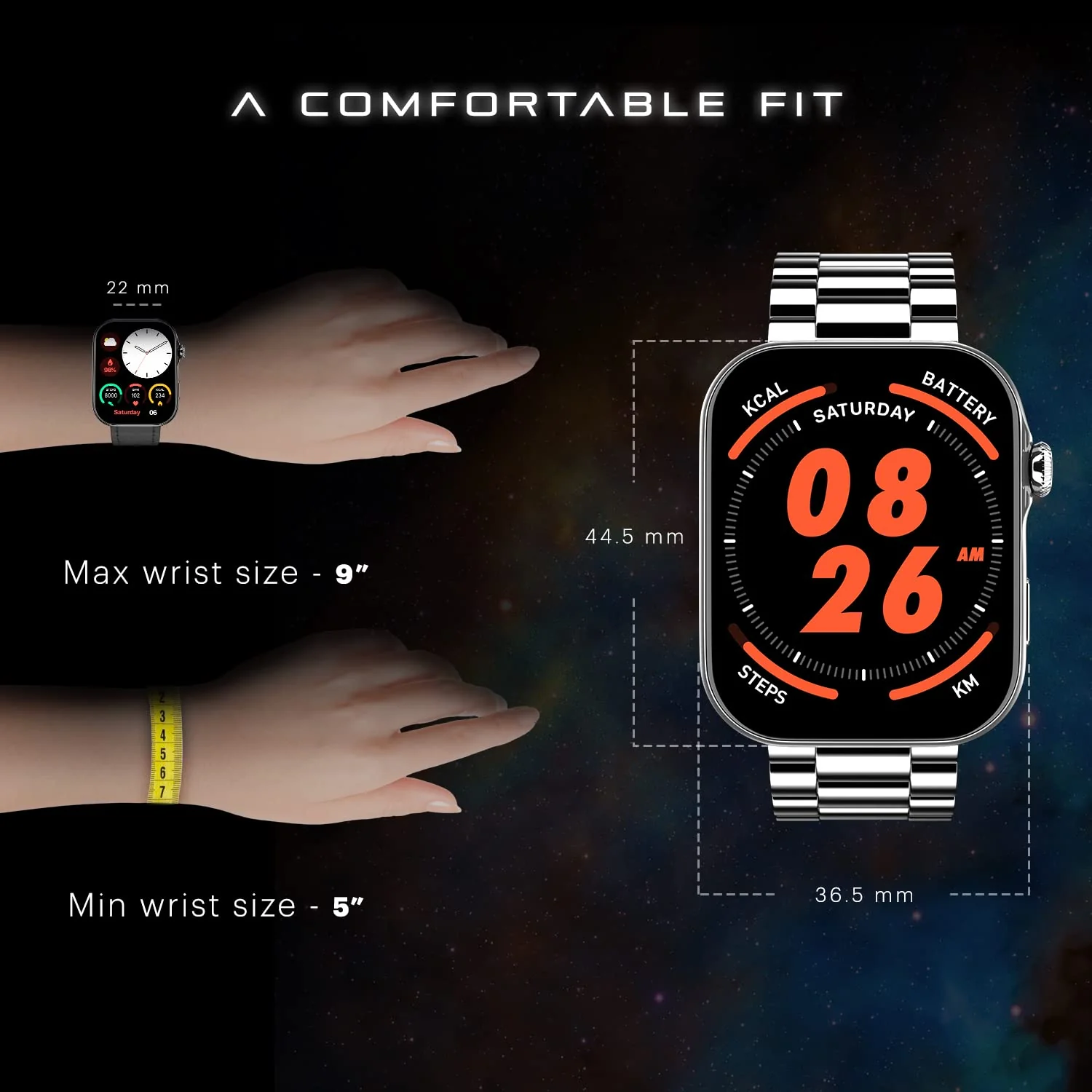 Noise ColorFit Ultra 3 Bluetooth Calling Smart Watch with Biggest 1.96" AMOLED Display, Premium Metallic Build, Functional Crown, Gesture Control with Metallic Strap - Image 30