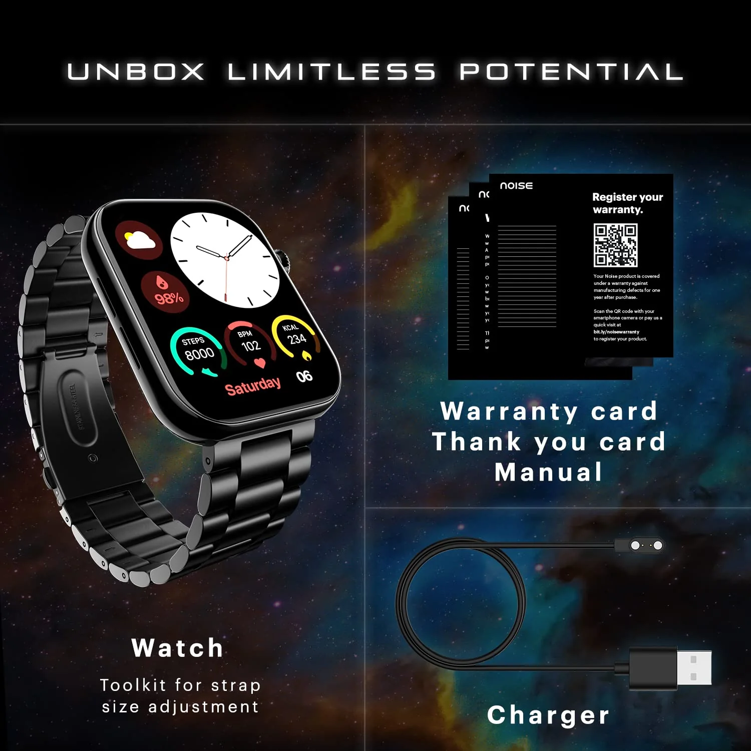 Noise ColorFit Ultra 3 Bluetooth Calling Smart Watch with Biggest 1.96" AMOLED Display, Premium Metallic Build, Functional Crown, Gesture Control with Metallic Strap - Image 31