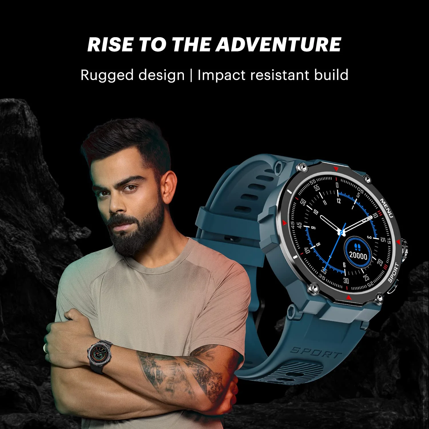 Noise Force Rugged & Sporty 1.32" Bluetooth Calling Smart Watch, 550 NITS, 7 days battery, AI voice assistance, Smart Watch for Men - Image 11