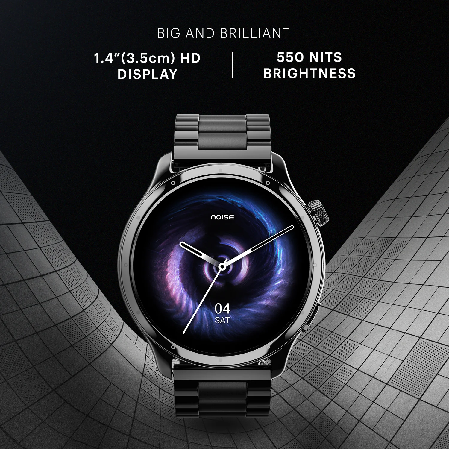 Noise Mettle 1.4'' display, Stainless Steel finish with Metal Strap, Bluetooth Calling Smartwatch - Image 12