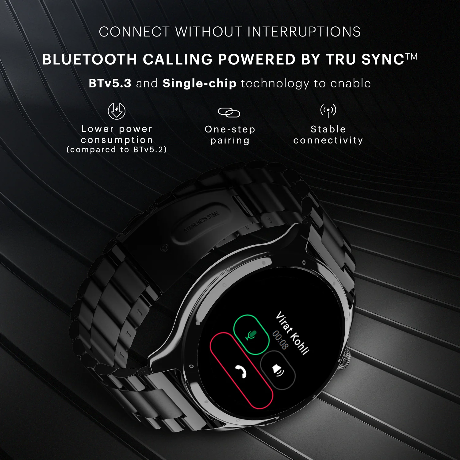 Noise Mettle 1.4'' display, Stainless Steel finish with Metal Strap, Bluetooth Calling Smartwatch - Image 13