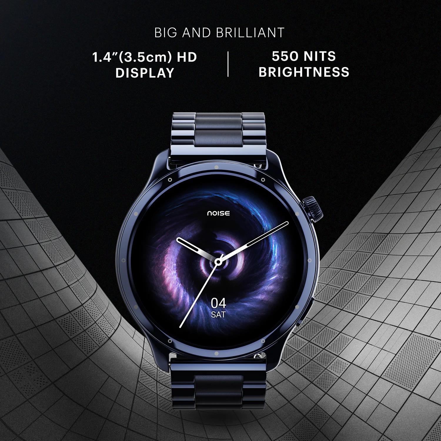 Noise Mettle 1.4'' display, Stainless Steel finish with Metal Strap, Bluetooth Calling Smartwatch - Image 18