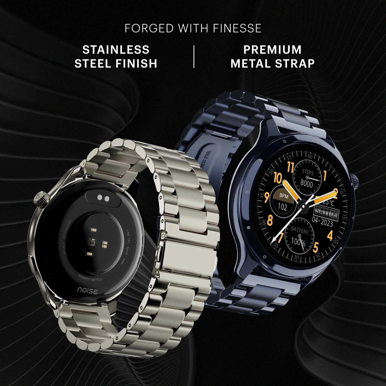 Noise Mettle 1.4'' display, Stainless Steel finish with Metal Strap, Bluetooth Calling Smartwatch - Image 22