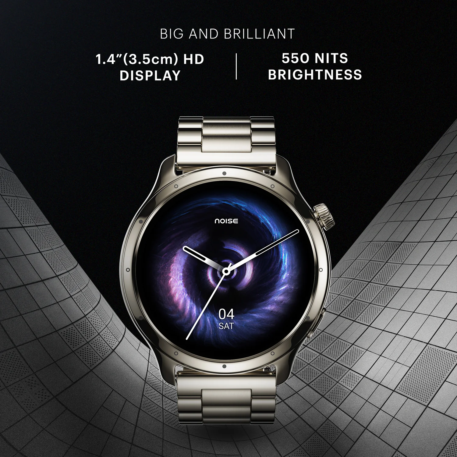 Noise Mettle 1.4'' display, Stainless Steel finish with Metal Strap, Bluetooth Calling Smartwatch - Image 23
