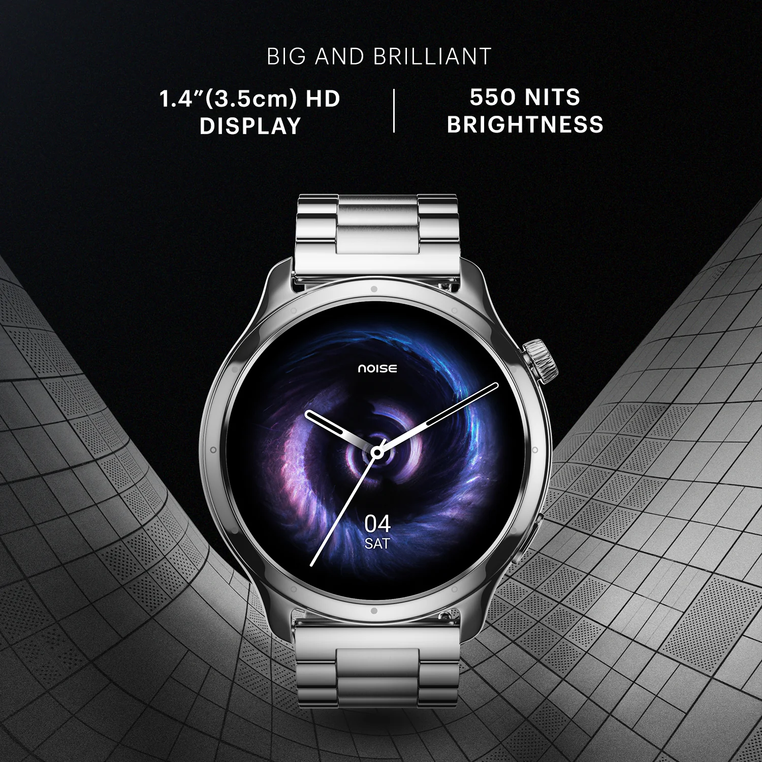 Noise Mettle 1.4'' display, Stainless Steel finish with Metal Strap, Bluetooth Calling Smartwatch - Image 28
